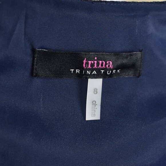 Trina Turk Sleeveless Observer Dress Navy Blue 8 - Picture 9 of 9